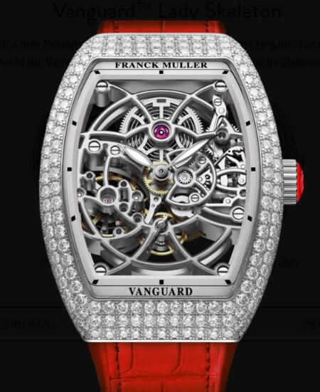 Review Buy Franck Muller Vanguard Lady Skeleton Replica Watch for sale Cheap Price V 32 S6 SQT D (RG)